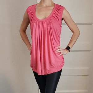 Pink rouched flowy drapey tank